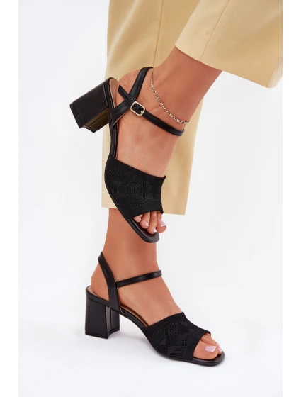 Dámské Sandály Na Podpatku Černé model 21702384 - Boto