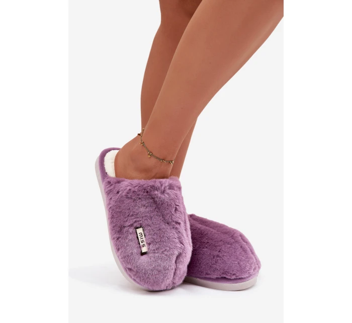 Kožešinové dámské pantofle fialové model 21772478 - Boto