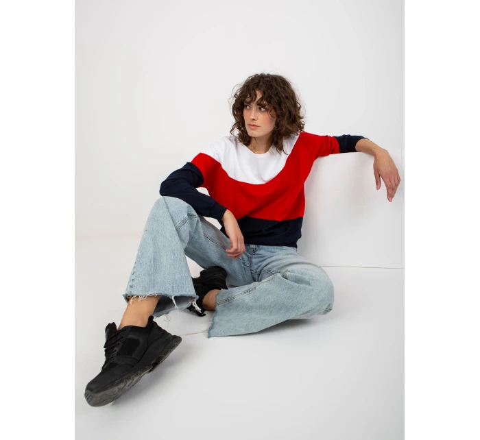 Mikina RV BL model 17965572 bílá a tmavě modrá - FPrice Mikina RV BL model 17965572 bílá a tmavě modrá - FPrice