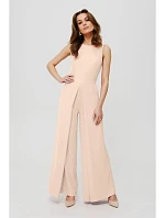 K184 Kombinéza so širokými nohavicami - krémová