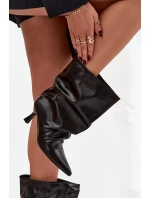 Dámske členkové čižmy na ihlovom podpätku Inarisse - čierne Dámske členkové čižmy na ihlovom podpätku Inarisse - čierne