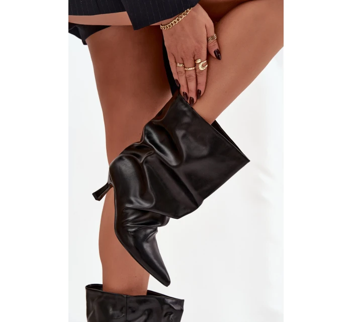 Dámske členkové čižmy na ihlovom podpätku Inarisse - čierne Dámske členkové čižmy na ihlovom podpätku Inarisse - čierne