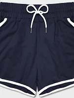 Dámske šortky s kontrastným lemovaním tmavomodré (8K208-25)