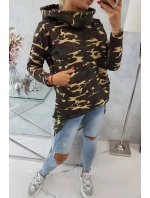 Mikina moro s dlhým chrbtom khaki+hnedá Mikina moro s dlhým chrbtom khaki+hnedá