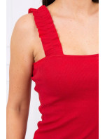 Šaty s volánikmi na ramienkach červené