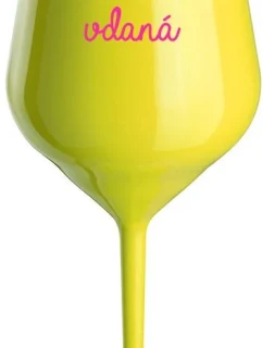 I DRINK BECAUSE I'M WINE - žltý nerozbitný pohár na víno 470 ml