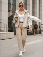Dámska prechodná bunda s odnímateľnou kapucňou béžová FashionStreet TY5639