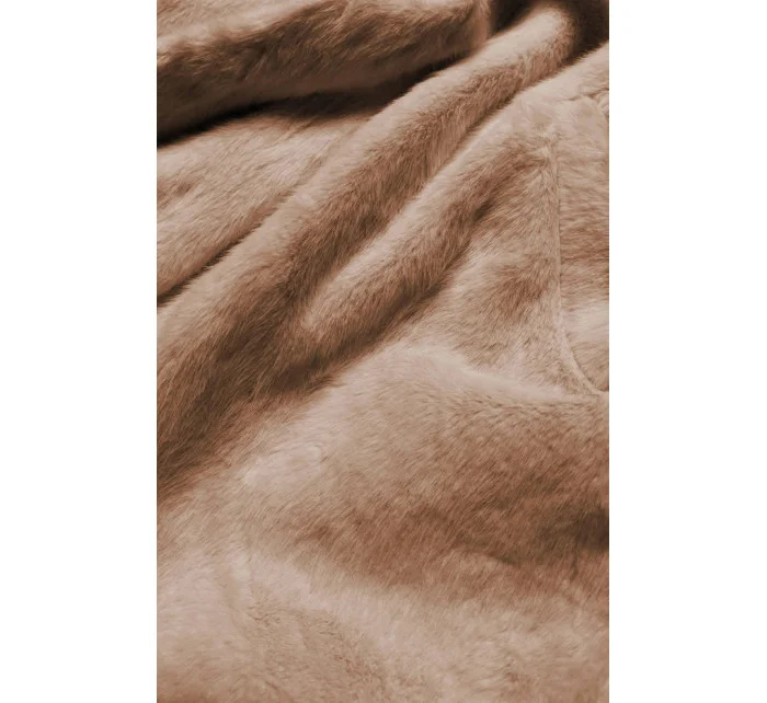 Hnědá dámská bunda s límcem model 16151689 - Ann Gissy Hnědá dámská bunda s límcem model 16151689 - Ann Gissy