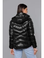 Čierna krátka dámska zimná bunda (23066-392)