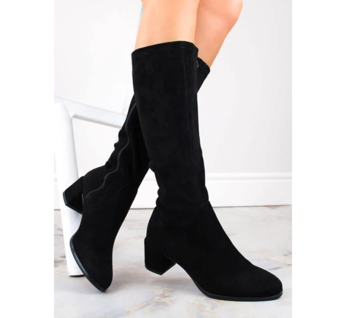 Dámské černé boty na podpatku Sergio Leone