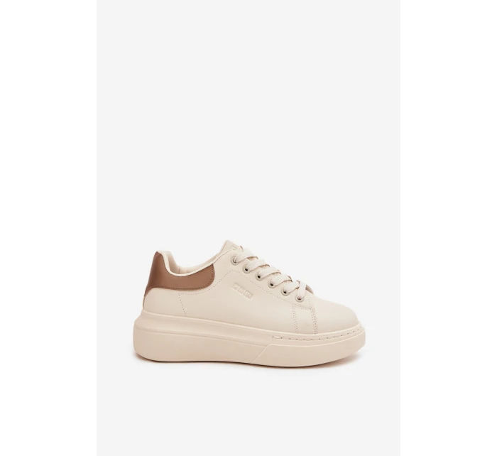 Sneakersy Damskie Na Platformie Big Star SS274246 Jasnobeżowe Sneakersy Damskie Na Platformie Big Star SS274246 Jasnobeżowe