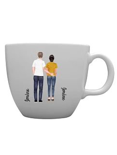 Personalizovaný keramický hrnček MEGA XXL s objemom 1000 ml a párom