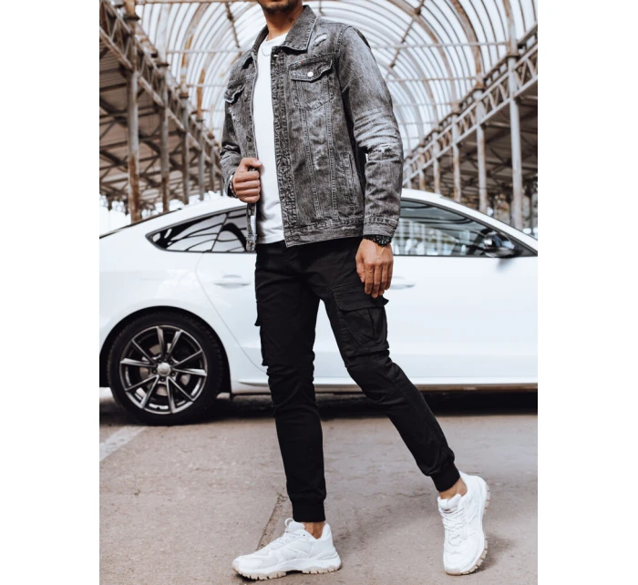 FashionStreet pánska sivá džínsová bunda TX4697