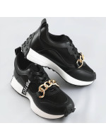 Čierne športové topánky s retiazkou (N-206)
