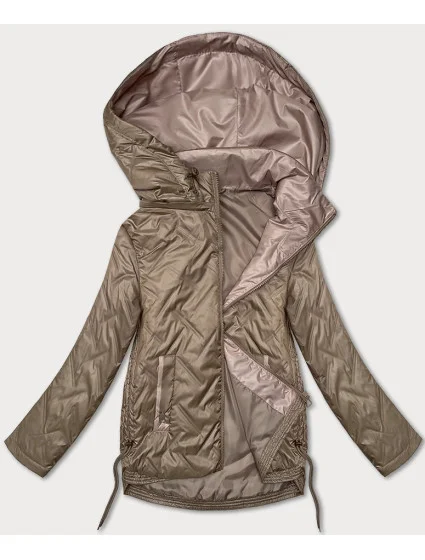 Tmavě béžová tenká prošívaná plus size bunda model 20833102 - S'WEST