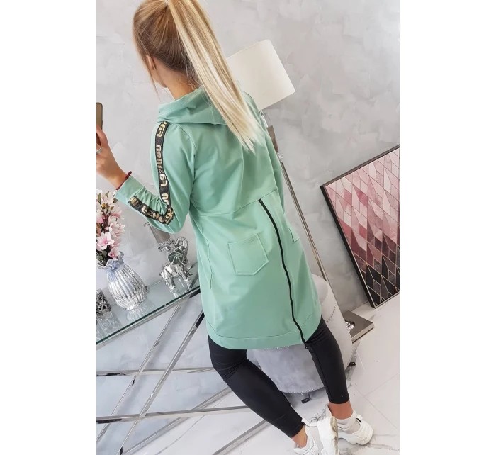 Mikina se zipem na zádech tmavě mátová Mikina se zipem na zádech tmavě mátová