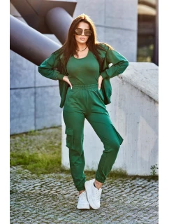 Set 3 v 1 mikina + top + nohavice zelený