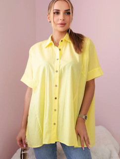 Bavlněná košile s krátkým rukávem žlutý