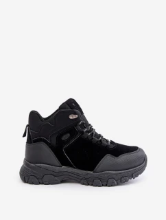 Ocieplane Buty Trekkingowe Męskie Sznurowane Czarne Zerista