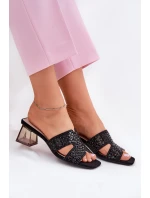 Klapki Damskie Na Słupku Vinceza 62230 Czarne