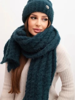 Dámska súprava čiapky a šálu s pruhmi s morskou výzdobou