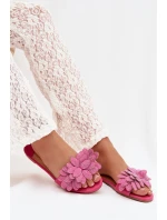 Dámské ploché pantofle s výzdobou Fuksie Grelora