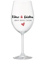 VÍNO A LÁSKA: OBOJÍ ZRAJE ČASEM - čirá sklenice na víno 350 ml