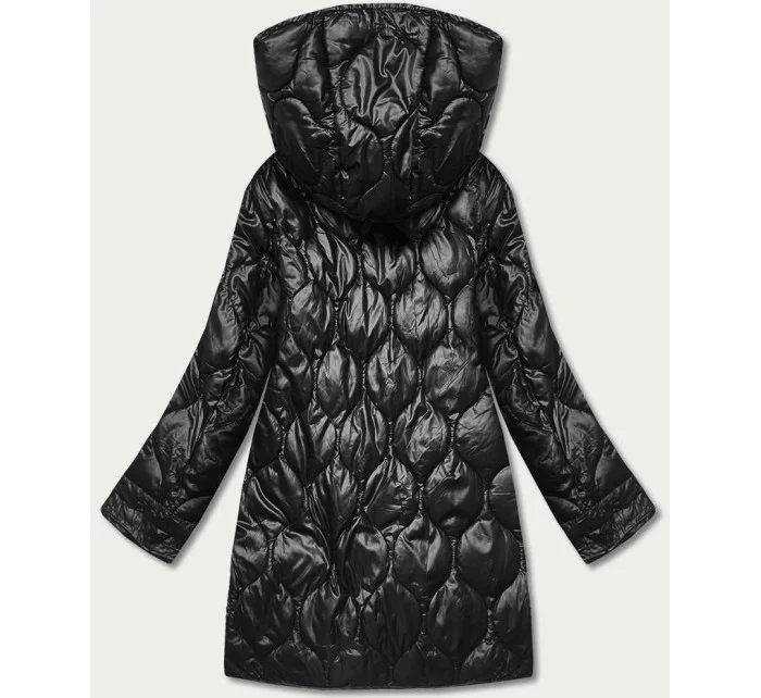 Čierna dámska bunda s ozdobným prešívaním (AG1-J9086) Čierna dámska bunda s ozdobným prešívaním (AG1-J9086)