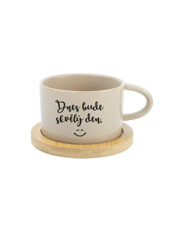 DNES BUDE SKVĚLÝ DEN - krémový hrníček makronka 200 ml