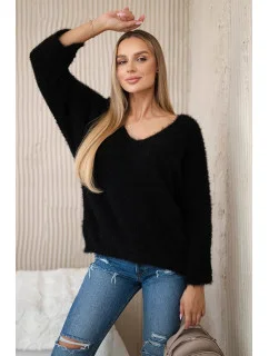 Sveter s výstrihom do V IT-51 čierny - Kesi