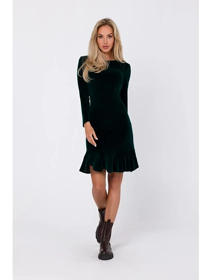 Šaty s nařaseným lemem model 20976137 zelené - Moe Šaty s nařaseným lemem model 20976137 zelené - Moe