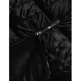 Čierna metalická dámska zimná bunda (B8073-1)