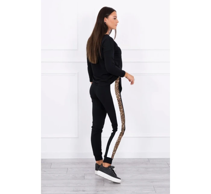 Sada s leopardím potlačou čierna Sada s leopardím potlačou čierna