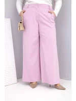 Dámske Plus veľkosť široké nohavice s vysokým pásom Dark Powder Pink