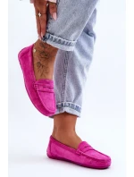 Damskie Zamszowe Mokasyny Różowe Lenvie
