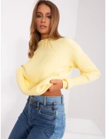 Sweter AT SW model 18895586 jasny żółty - FPrice Sweter AT SW model 18895586 jasny żółty - FPrice