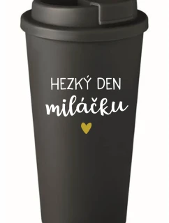 HAPPY DAY TO MY BABY - čierny termohrnček 475 ml