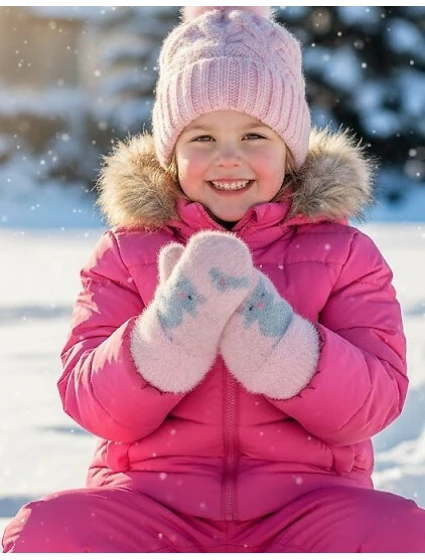 Noviti RZ049 Rukavice pre dievčatko Fluffy Kitten