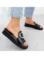 Dámské žabky na nízkém podpatku černé M.Daszynski