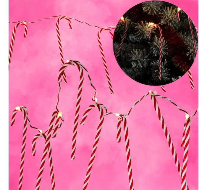 SVETLÁ GIRLANDA 10 VIEDOL LÍZATKO TYČINKY VIANOČNÝ STROMČEK TEPLÁ BIELA LUCA