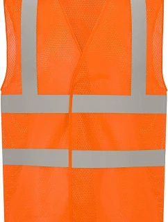 Yoko HVW 120 Hi-Vis bezpečnostná vesta zo sieťoviny 79.W120, vysoká viditeľnosť, oranžová