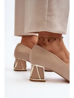 Eleganckie Czółenka Z Ozdobą Laura Messi 2740 Beżowe