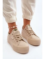 Trampki Damskie Na Platformie Lee Cooper LCW-24-31-2181 Beżowe Trampki Damskie Na Platformie Lee Cooper LCW-24-31-2181 Beżowe