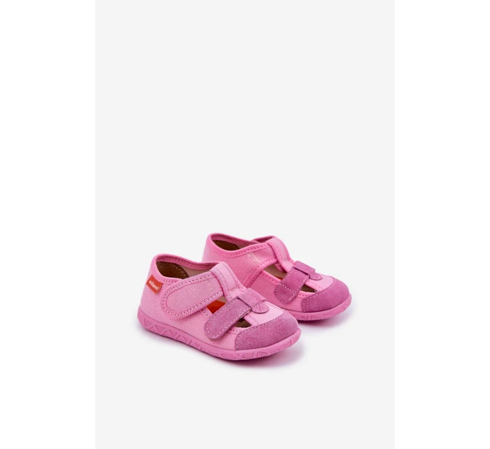 Kapcie Milami Dziecięce Na Rzepy Różowe Reathiana