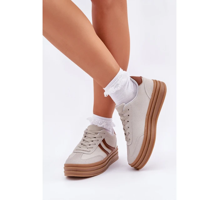 Stylové tenisky na platformě šedé model 21682892 - Boto