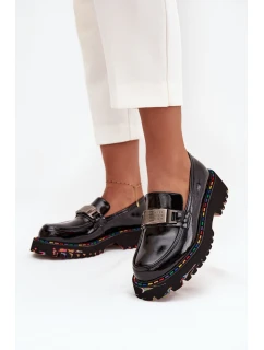 Półbuty Mokasyny Damskie Z Lakierowanej Skóry Artiker 57C0070 Czarne