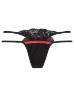 Zvodné tangá V-8298 čierna/červená - Axami