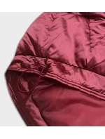 Krátka nadrozmerná bunda vo vínovej farbe (H-1109-25)