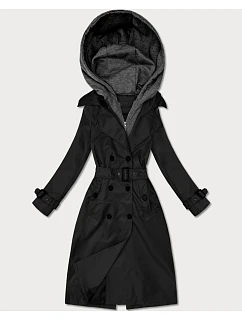 Klasický plášť s odnímateľnou kapucňou Goodlookin black (T2-2252#-1)