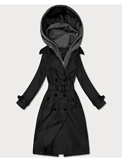 Klasický plášť s odnímateľnou kapucňou Goodlookin black (T2-2252#-1)